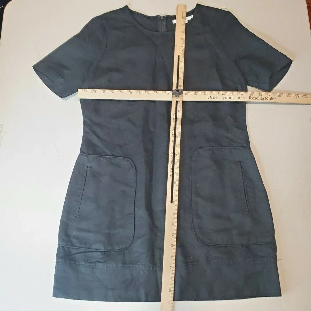 Avec‎ Les Filles Shift Dress Front Pockets Casual Black Linen Blend sz M - Picture 10 of 12